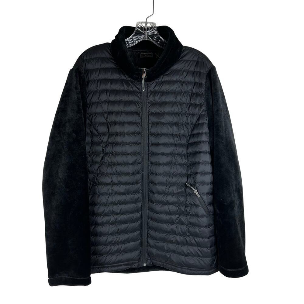32 Degrees Heat Womens Jacket Size 2X Black Puffer Sherpa Fleece Full Zip Winter